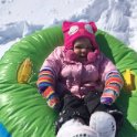 Julia snow tubing at Grammy's
